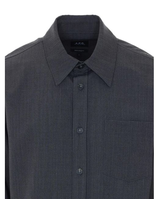 A.P.C. Blue Malaury Overshirt for men