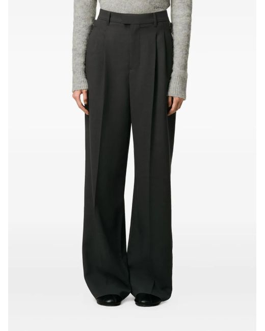 AMI Black Charcoal High-Waisted Trousers