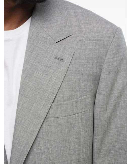 Brunello Cucinelli Gray Button-Fastening Single-Breasted Blazer for men