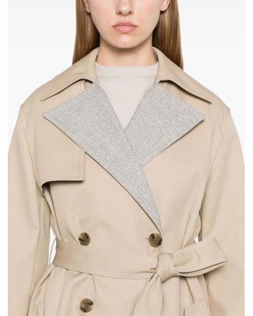 Boss Natural Prince Of Wales Check Trench Coat