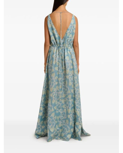 Marni Green Floral-Pattern Maxi Dress