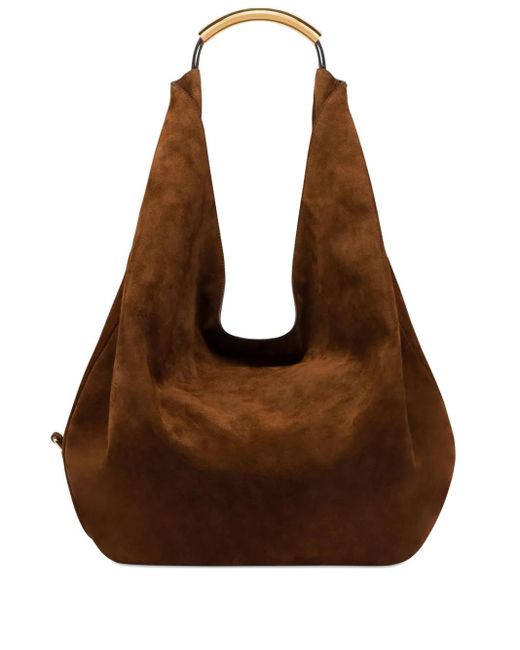Moschino Brown Large Handle Me Leather Shoulder Bag