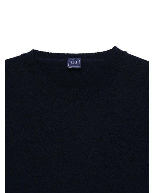 Fedeli Blue Cashmere Sweater for men