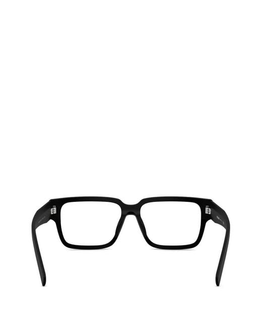 Prada Brille Mit Eckigem Gestell in Black für Herren