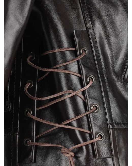 Saint Laurent Black Belted Leather Jacket