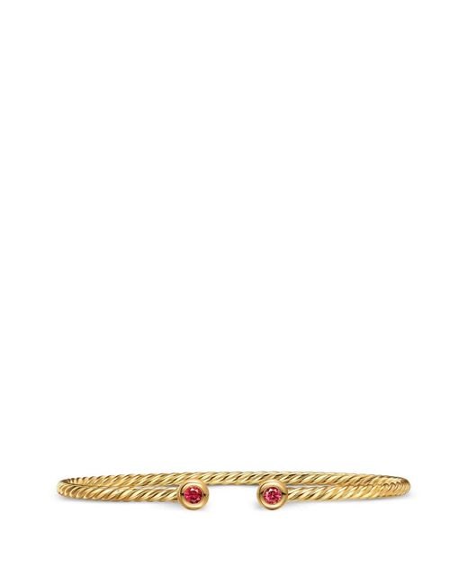 David Yurman White Micro Cablespira Flex Round Bracelet