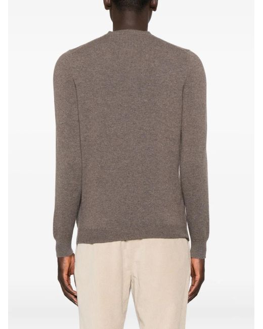 メンズ Fedeli ラウンドネック カシミアセーター Brown