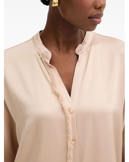 Fracomina Natural Frayed-Trim Blouse