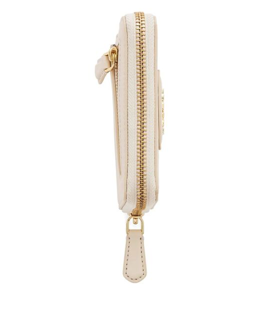 Marc Jacobs The Slim Compact Leren Portemonnee Met Rits in het Natural