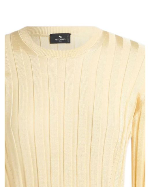 Etro Natural Ribbed Knit Top