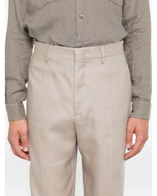 Tagliatore Natural Linen Straight Trousers for men