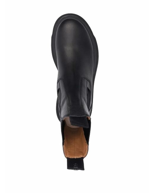 Buttero Black Leather Chelsea Boots for men