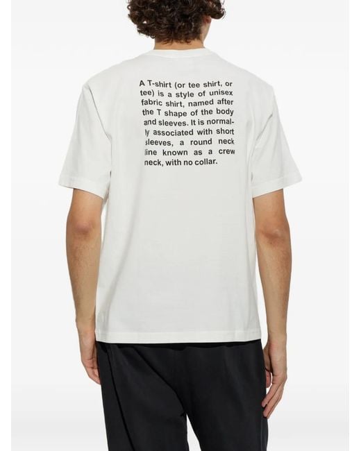 Vetements White Slogan-Print Crew-Neck T-Shirt for men