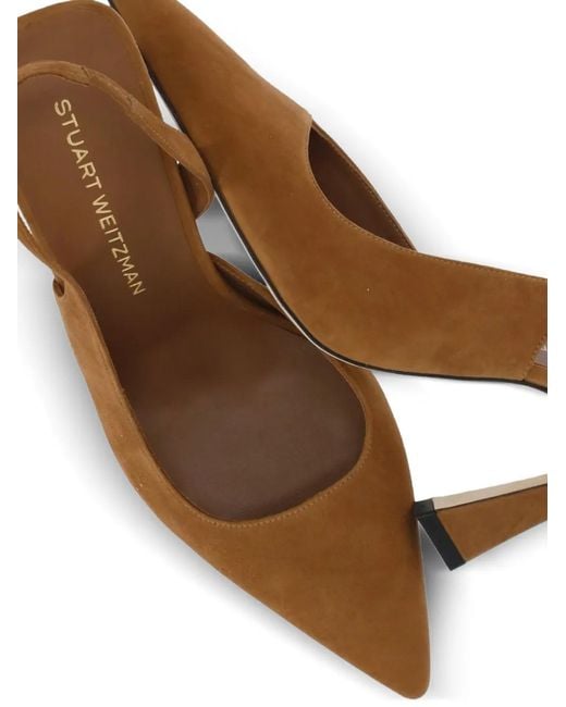 Stuart Weitzman Natural Vinnie Slingback Suede Pumps
