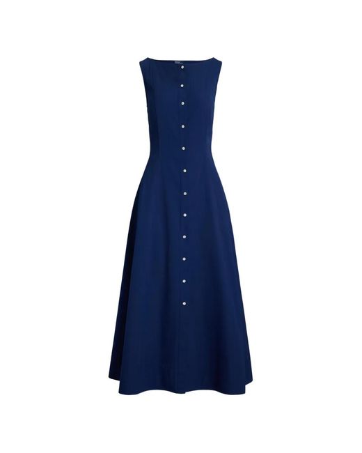 Polo Ralph Lauren Blue Paneled Cotton Dress