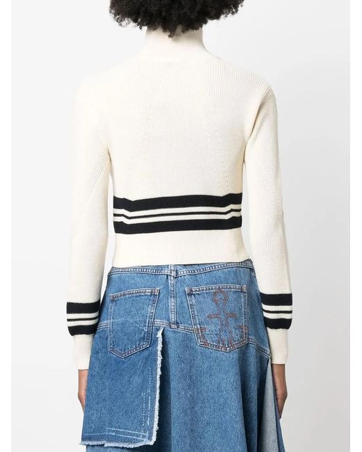 Rag & Bone White Stripe-Detail Ribbed Jumper