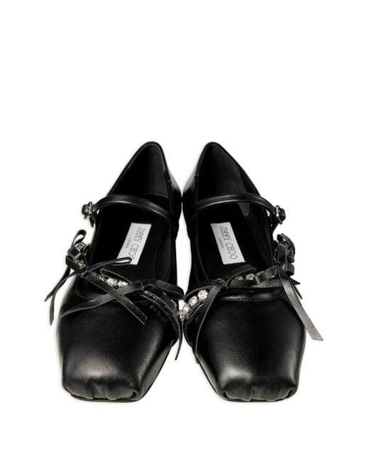 Jimmy Choo レディース ブラック Loli デコラティブ フラットシューズ