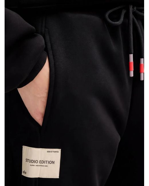 Alpha Industries Black Drawstring Track Pants