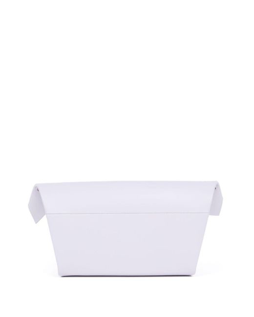 Maison Margiela White Snatched Leather Clutch Bag