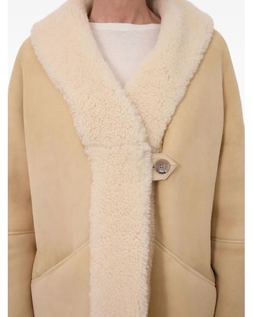 Loulou de Saison Natural Isak Elongated-Lapel Shearling Coat