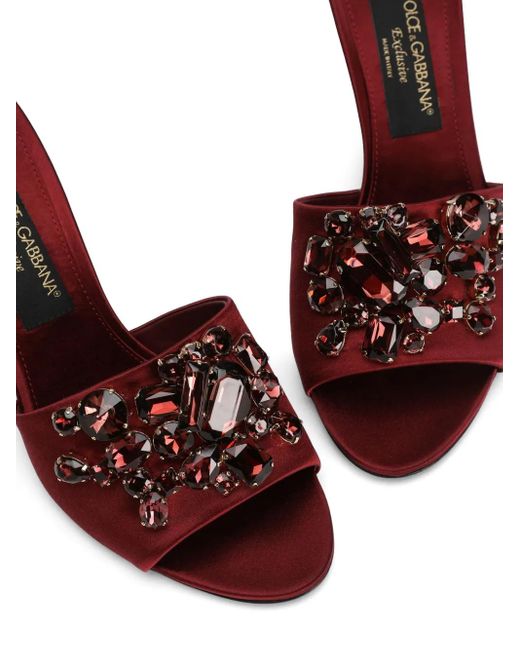 Dolce & Gabbana Red 60Mm Crystal-Embellished Sandals