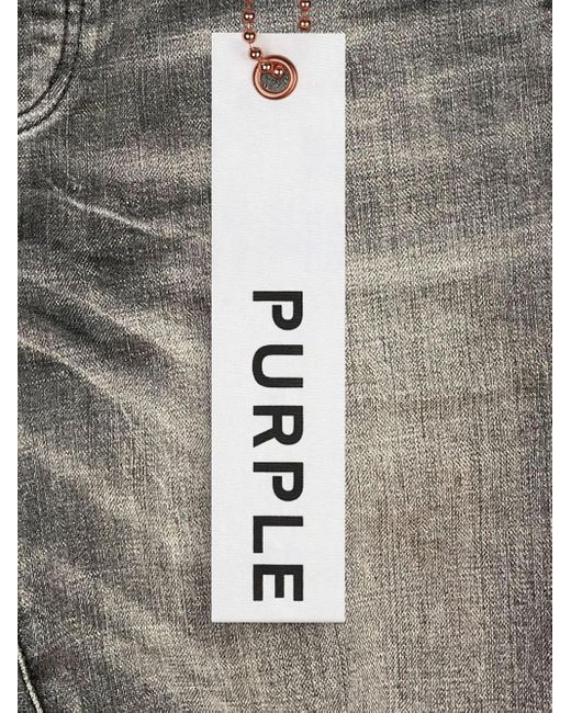 Purple Brand Gray P002 Distressed-Knee Skinny Jeans for men