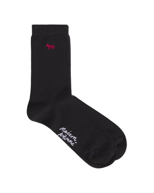 Maison Kitsuné Black Profile Fox Socks