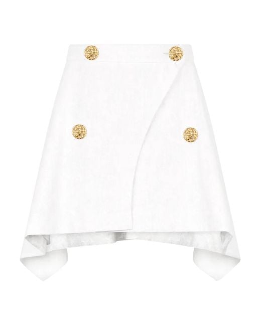 Roberto Cavalli White Asymmetric Mini Skirt