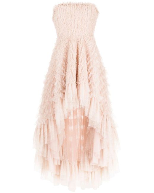 Needle & Thread Pink Mia Strapless High-low Gown