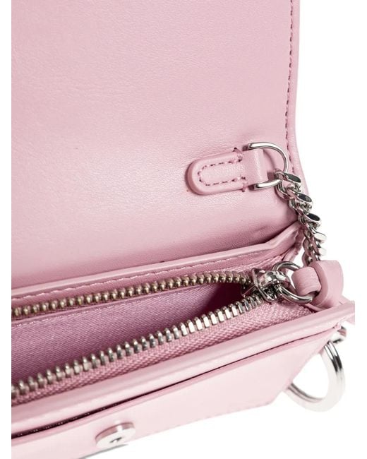 Ganni Pink Crab-Print Butterfly Wallet