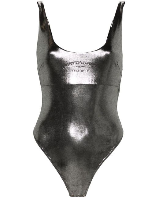 Elisabetta Franchi Logo-print Metallic Bodysuit
