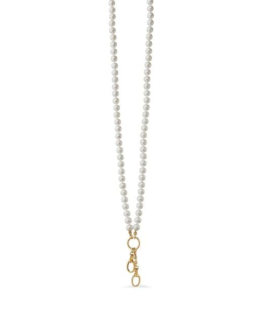 Monica Rich Kosann White Sterling Two Station Pearl Necklace
