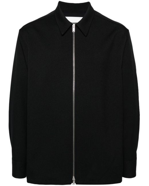 Jil Sander Black Zip-up Shirt Jacket for men