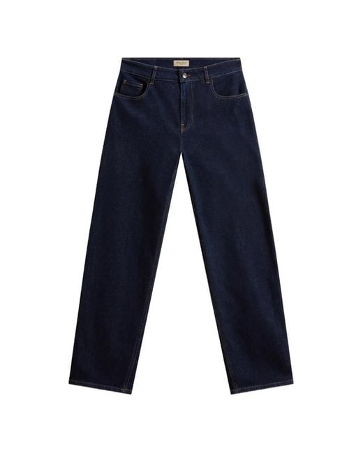 Woolrich Blue 5 Pockets Wide-Leg Jeans