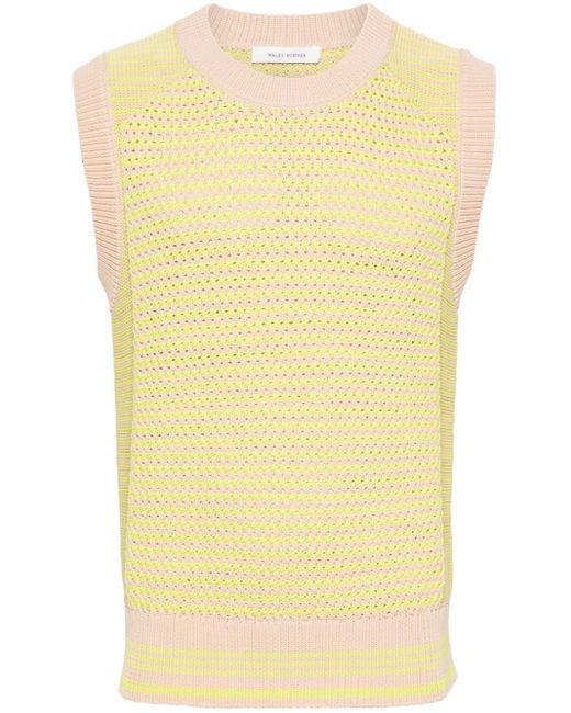 Wales Bonner Yellow Unity Striped Crochet-knit Vest for men