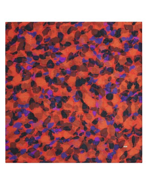 Fular con estampado abstracto Saint Laurent de color Red