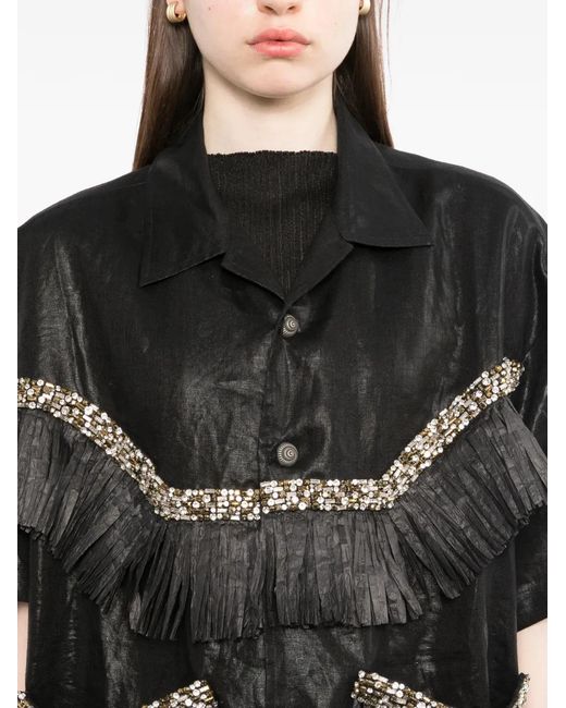 PENULTIMATE Black Fringe-Embellished Shirt
