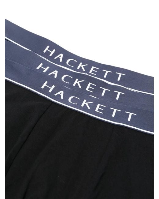 Hackett Black Logo-Waistband Cotton Briefs (Pack Of Three) for men