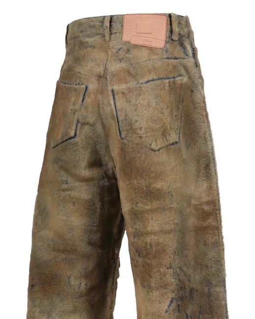 Napapijri Brown X Pdf Leggenda Flocked-Fur Trousers for men