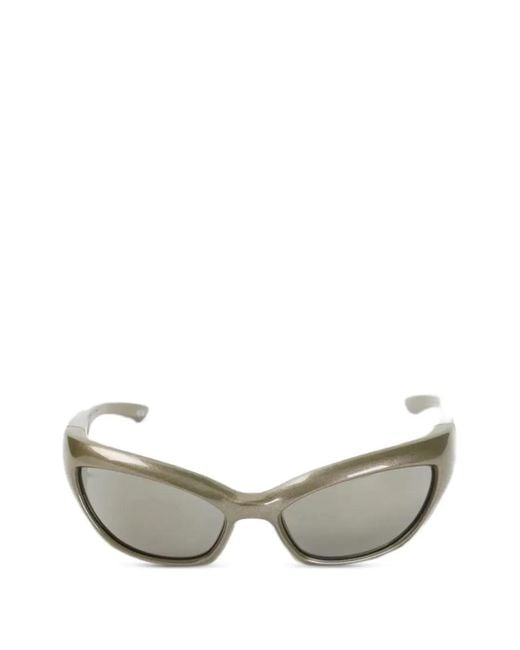 Balenciaga Gray Oval-Frame Sunglasses