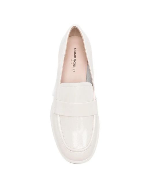 SERGIO MORETTI FIRENZE White Patent-Finish Loafers