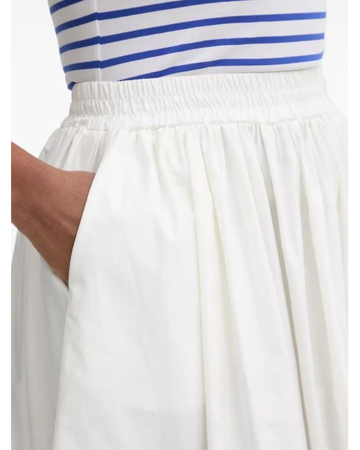 Twinset White Elasticated-Waistband Pleated Skirt