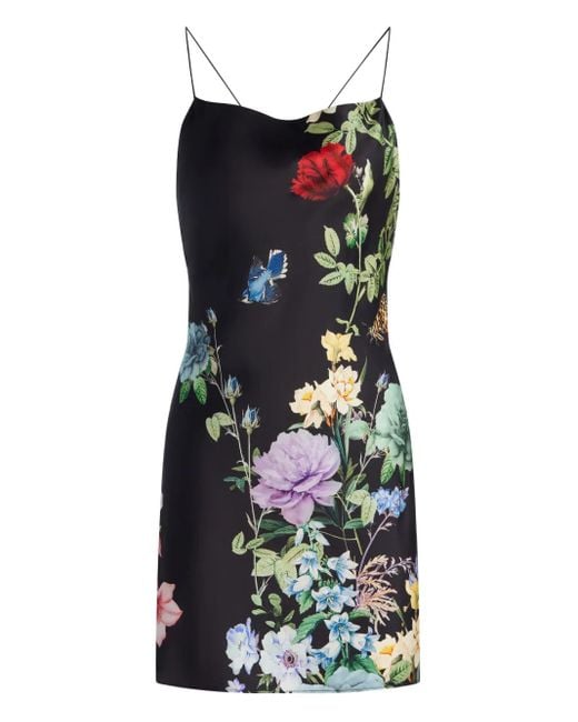 Alice + Olivia Black Harmony Mini Slip Dress
