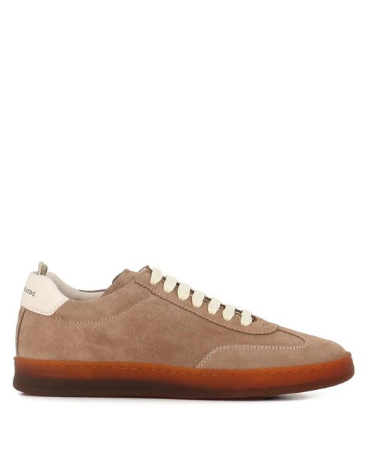Officine Creative Brown Suede Lace-Up Sneakers