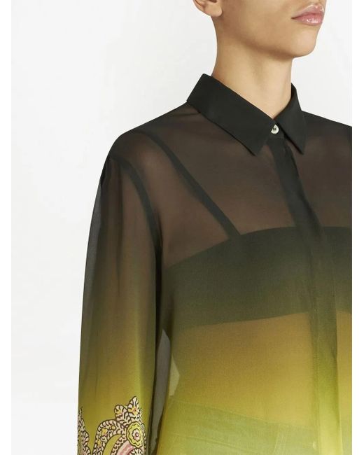 Etro Gray Paisley-print Shirt