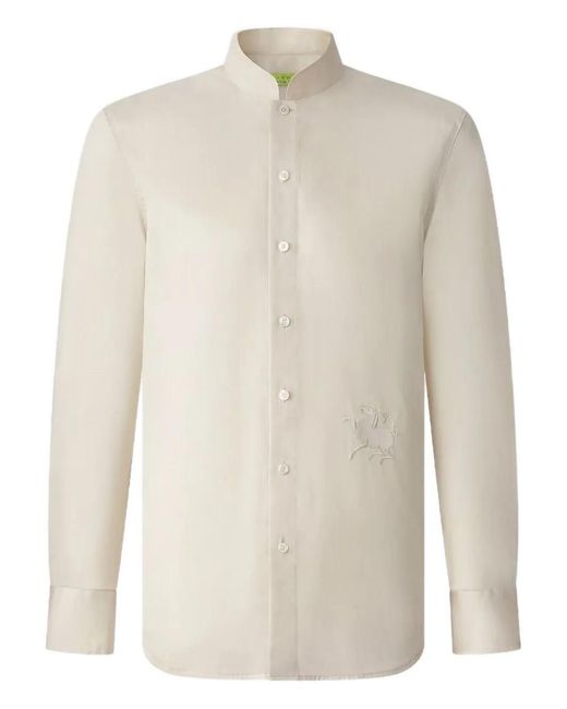 Shanghai Tang White Horse-Embroidered Shirt for men