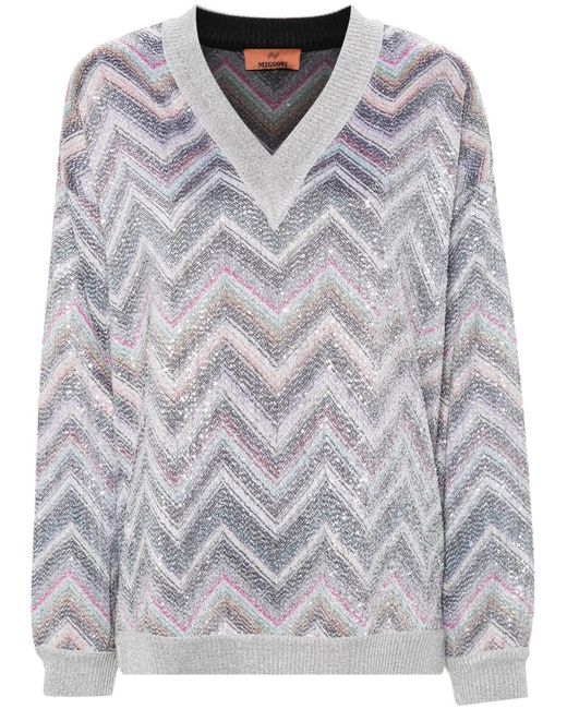 Missoni Trui Verfraaid Met Pailletten in het Gray