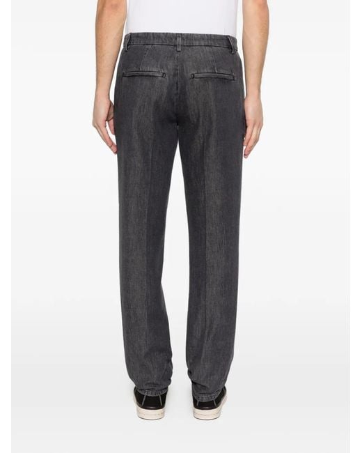 Dondup Gray Front-Pleat Trousers for men