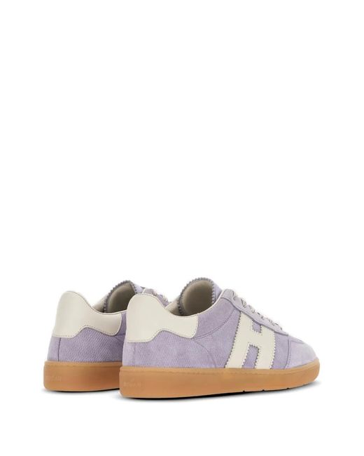 Hogan White Cool Logo-Patch Sneakers