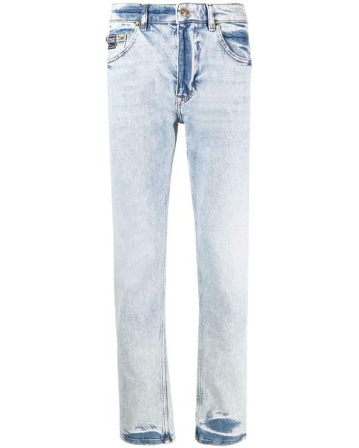 Versace Halbhohe Straight-Leg-Jeans in Blue für Herren